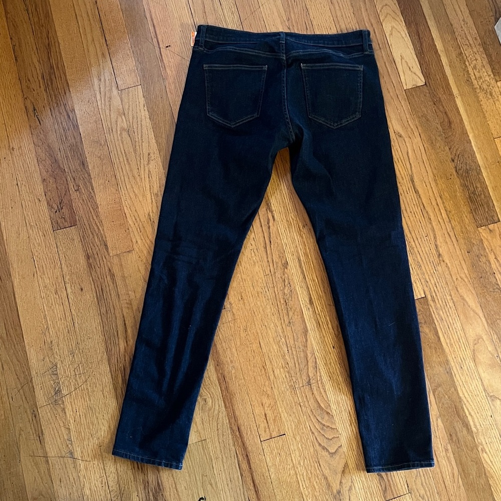 Uniqlo Ultra Stretch Dark Blue Tapered Jeans Size 35x34